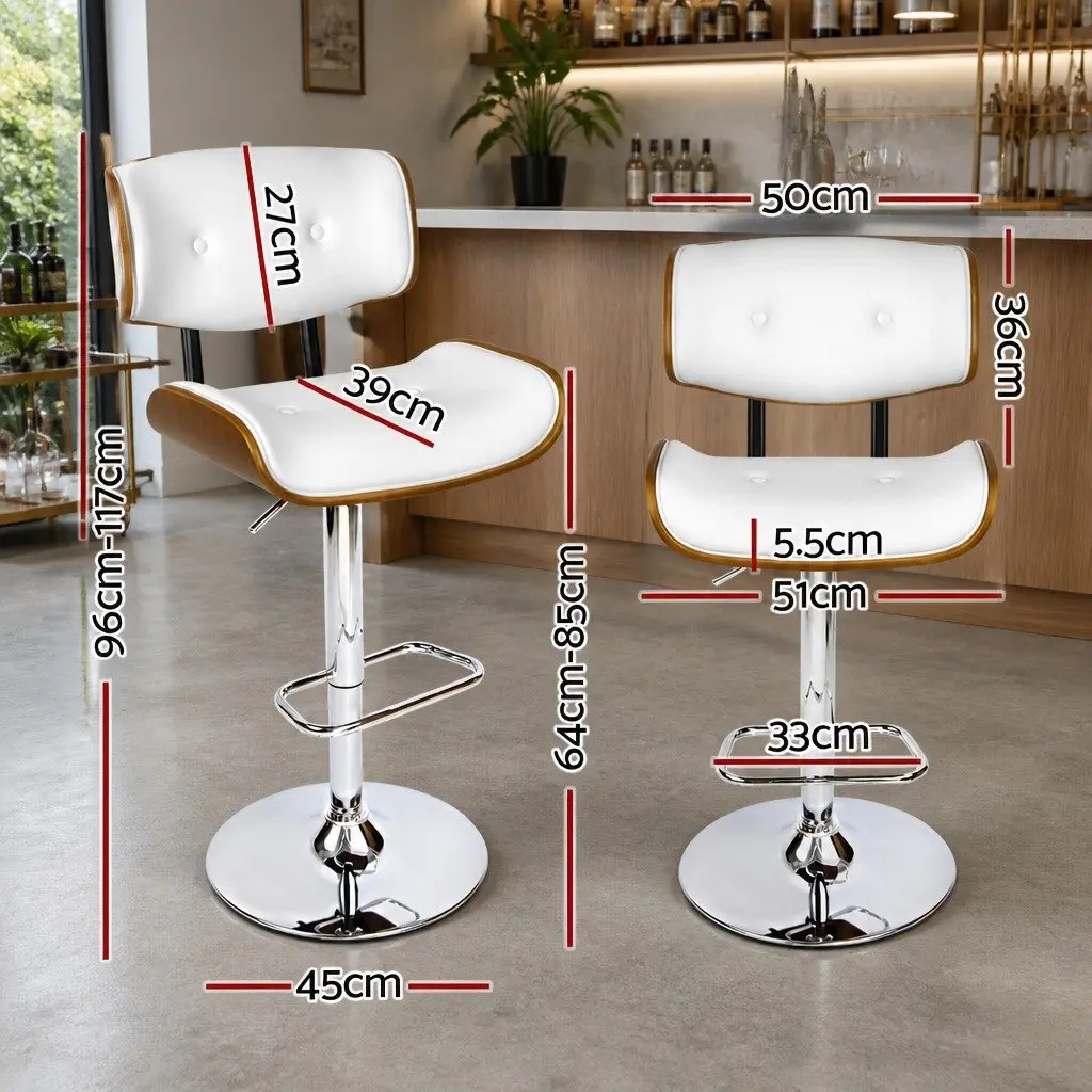 Set of 4 Adjustable Bar Stools with Chrome Base