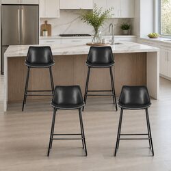 Premium Bar Stools Set of 4 with Padded Seats