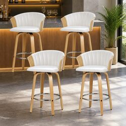 Durable Swivel Bar Stools Set of 4 with Backrest