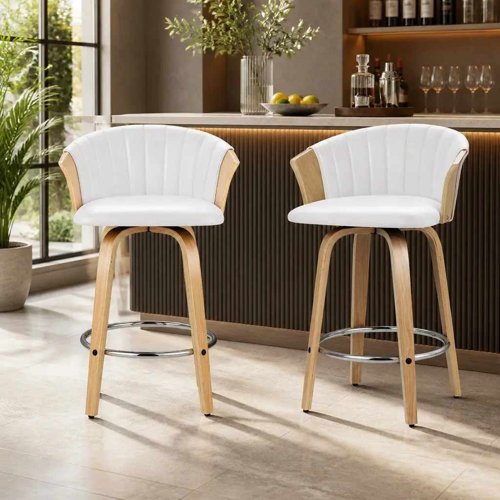 Swivel Bar Stools Set of 4 with Backrest