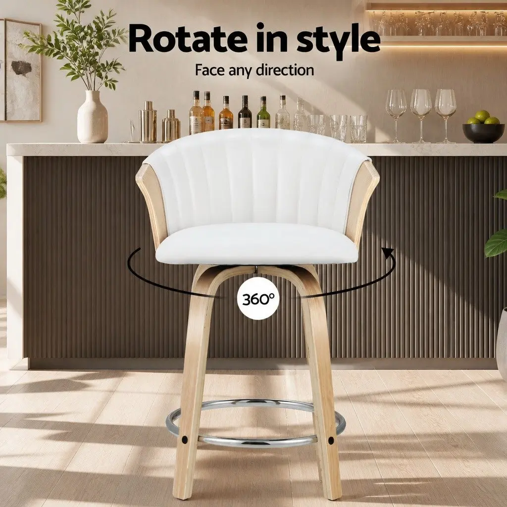 Swivel Bar Stools Set of 4 with Backrest