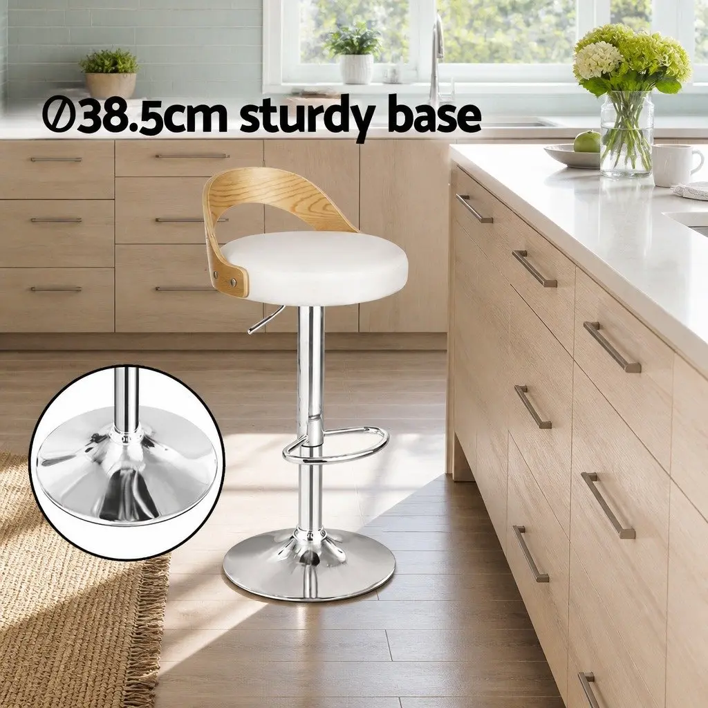 Adjustable Height Bar Stools with Padded Seat and Chrome Base