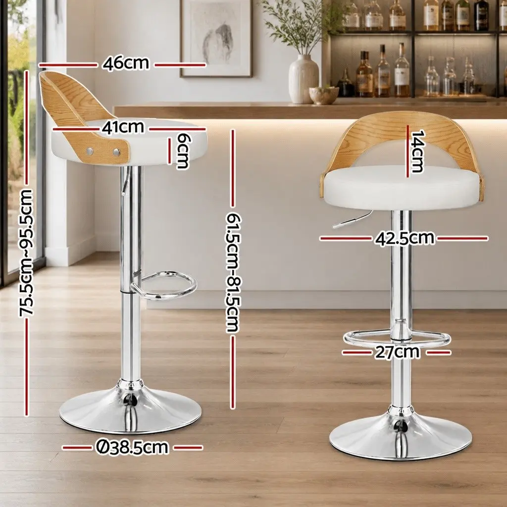 Adjustable Bar Stools with Padded Bentwood Seat
