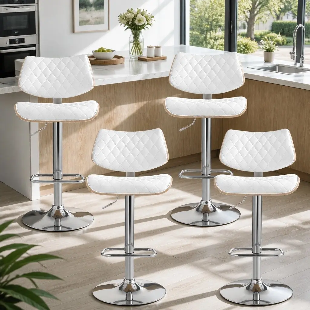 Bar Stools with Adjustable Height and Swivel Seat