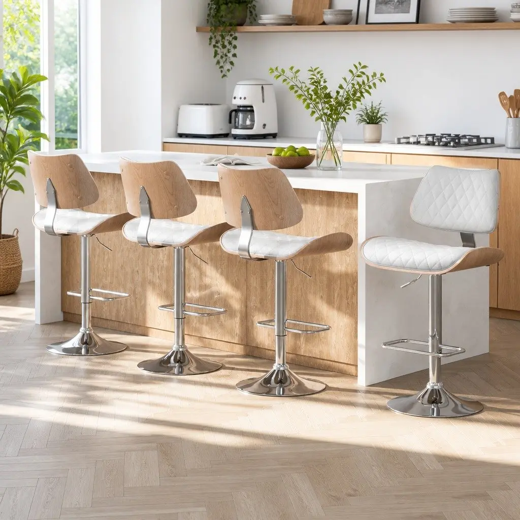 Bar Stools with Adjustable Height and Swivel Seat