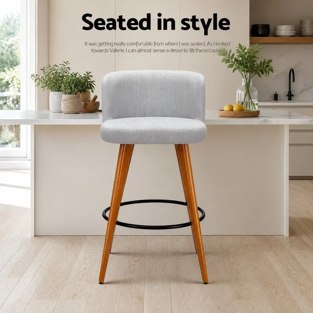 Set of 4 Durable Bar Stools with Padded Backrest