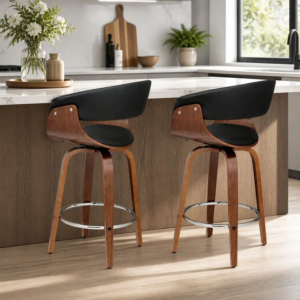 Bar Stools with Swivel Seat and Armrests