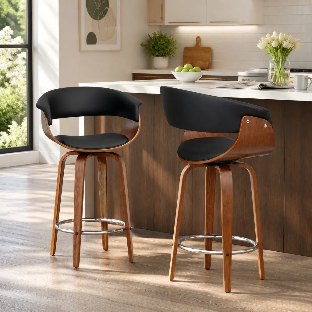 Bar Stools with Swivel Seat and Armrests