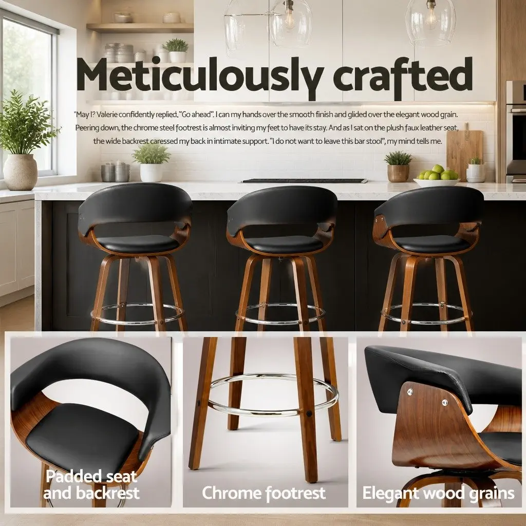 Bar Stools with Swivel Seat and Armrests