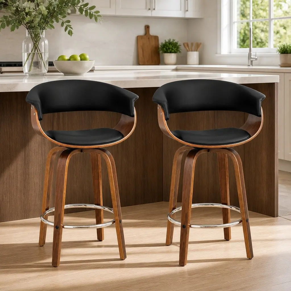 Bar Stools with Swivel Seat and Armrests