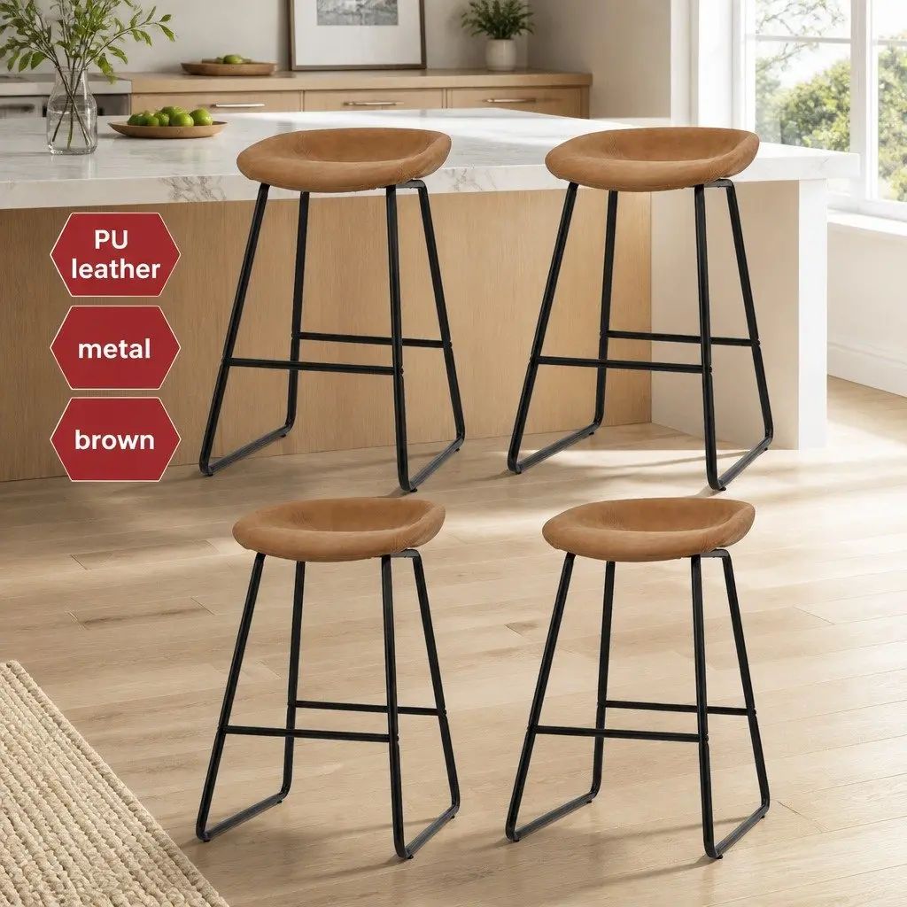 Set of 4 Durable Bar Stools for Kitchen or Dining