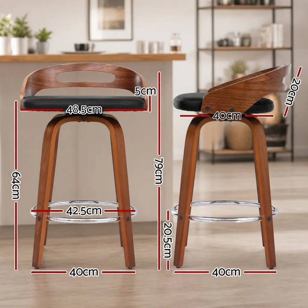 Low Back Swivel Bar Stools Set of 2
