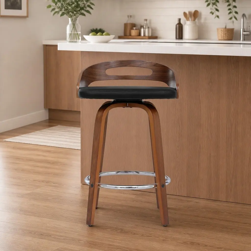 Low Back Swivel Bar Stools Set of 2