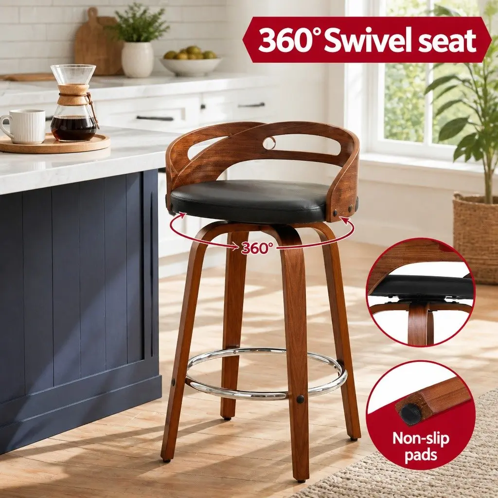Low Back Swivel Bar Stools Set of 2