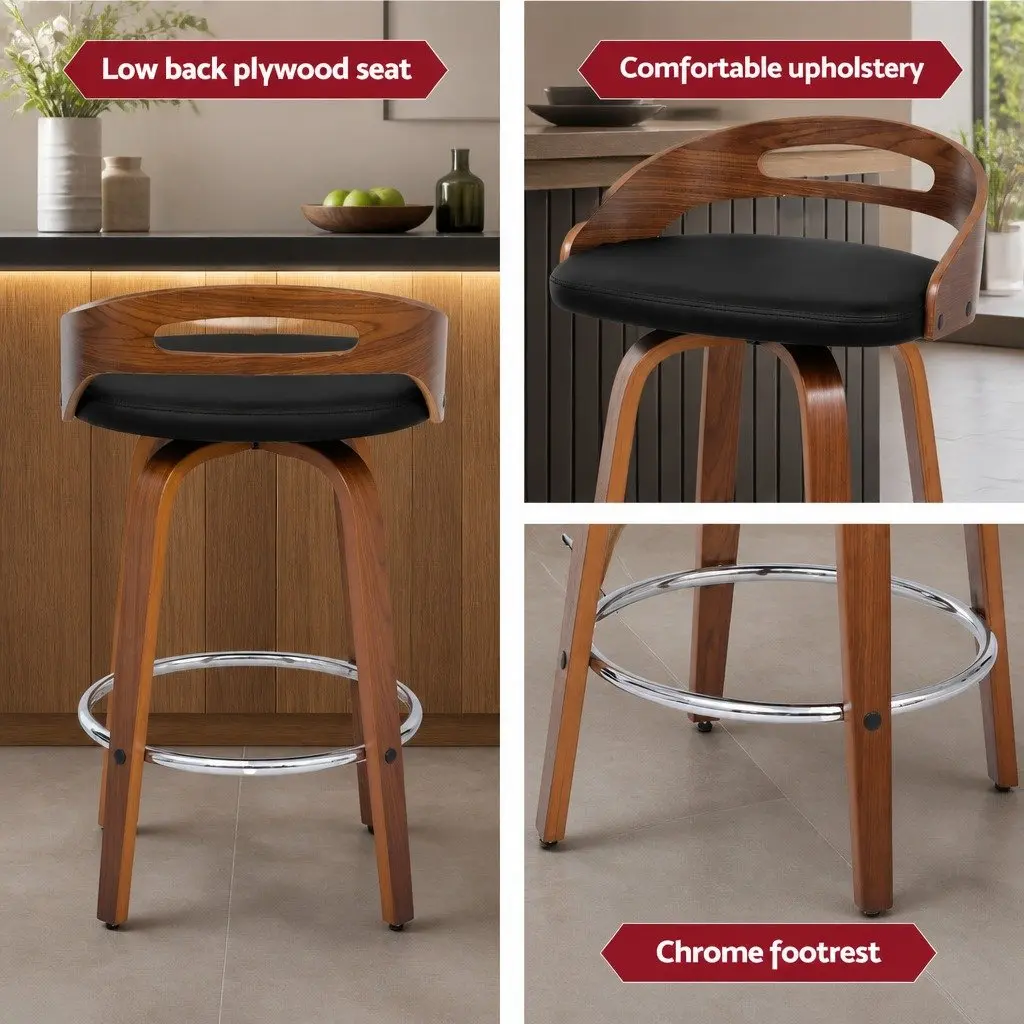 Low Back Swivel Bar Stools Set of 2