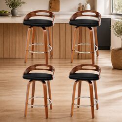 Durable Set of 4 Swivel Bar Stools with Modern Design