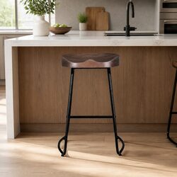 Set of 4 Retro Industrial Bar Stools 65cm Height