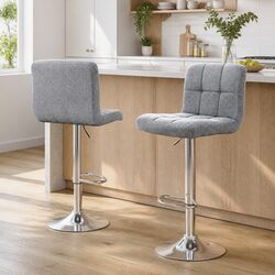 Swivel Bar Stools Set of 2 for Kitchen Counter in Grey