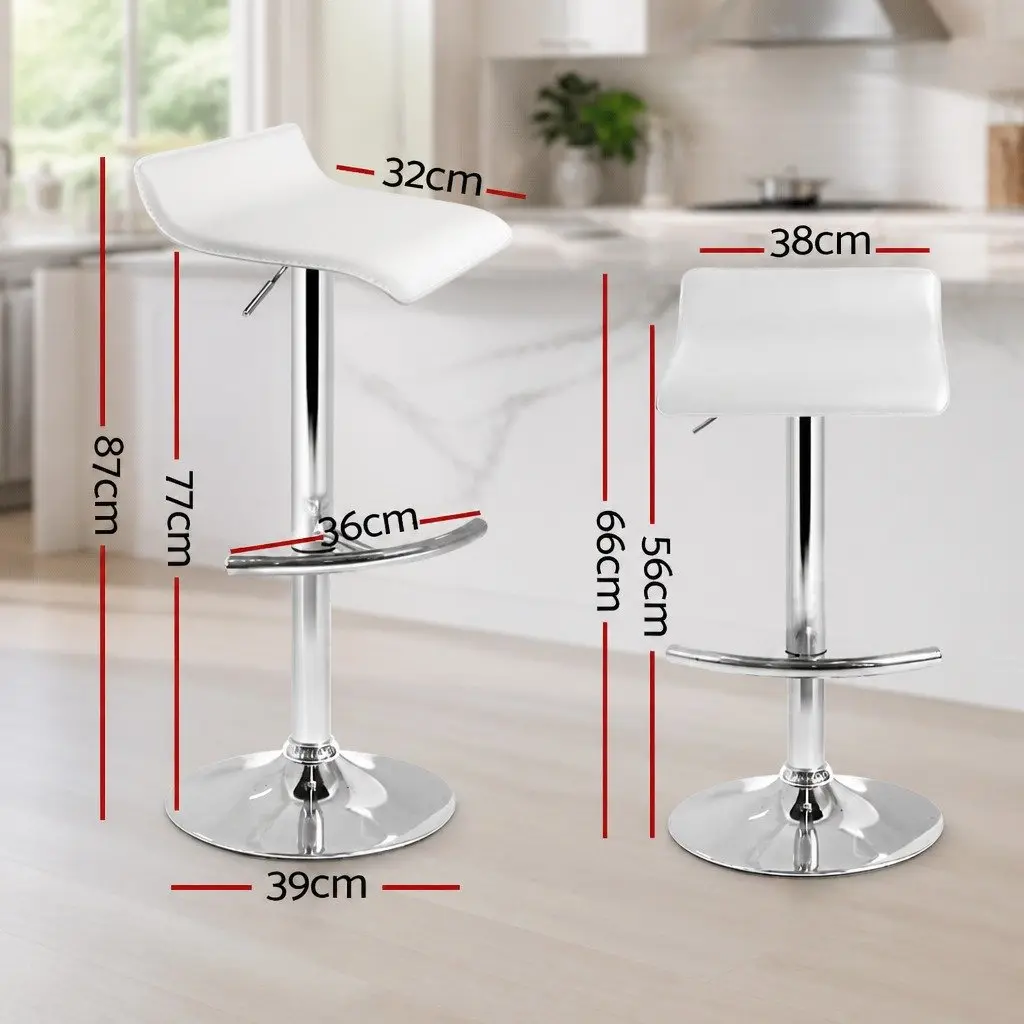 Adjustable Bar Stools Set of 4 in White