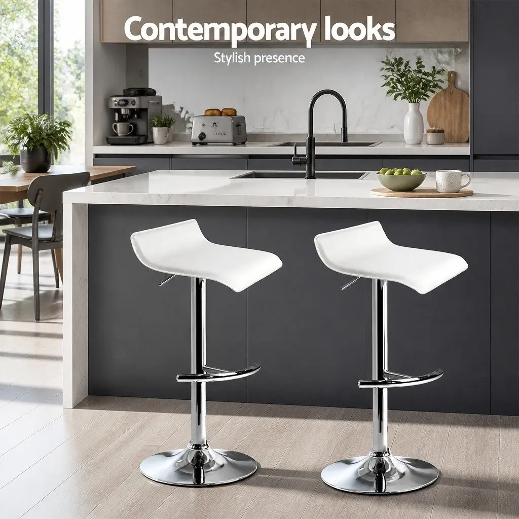 Adjustable Bar Stools Set of 4 in White