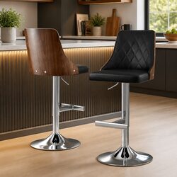 Durable Bar Stools Set of 2 with Adjustable Height