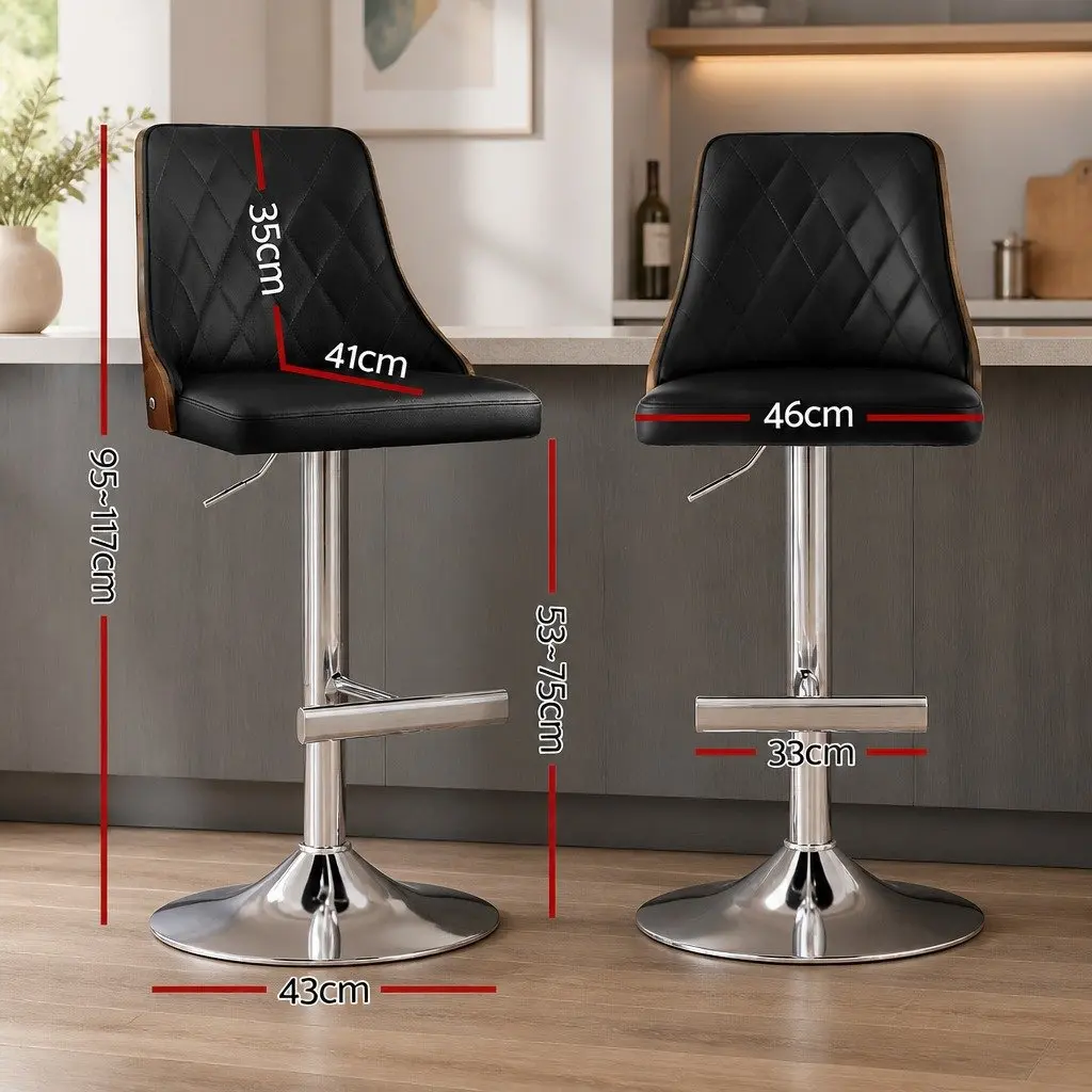 Bar Stools Set of 2 with Adjustable Height