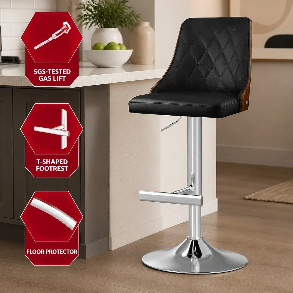 Bar Stools Set of 2 with Adjustable Height
