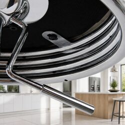 Set of 4 Padded Swivel Bar Stools with Chrome Base