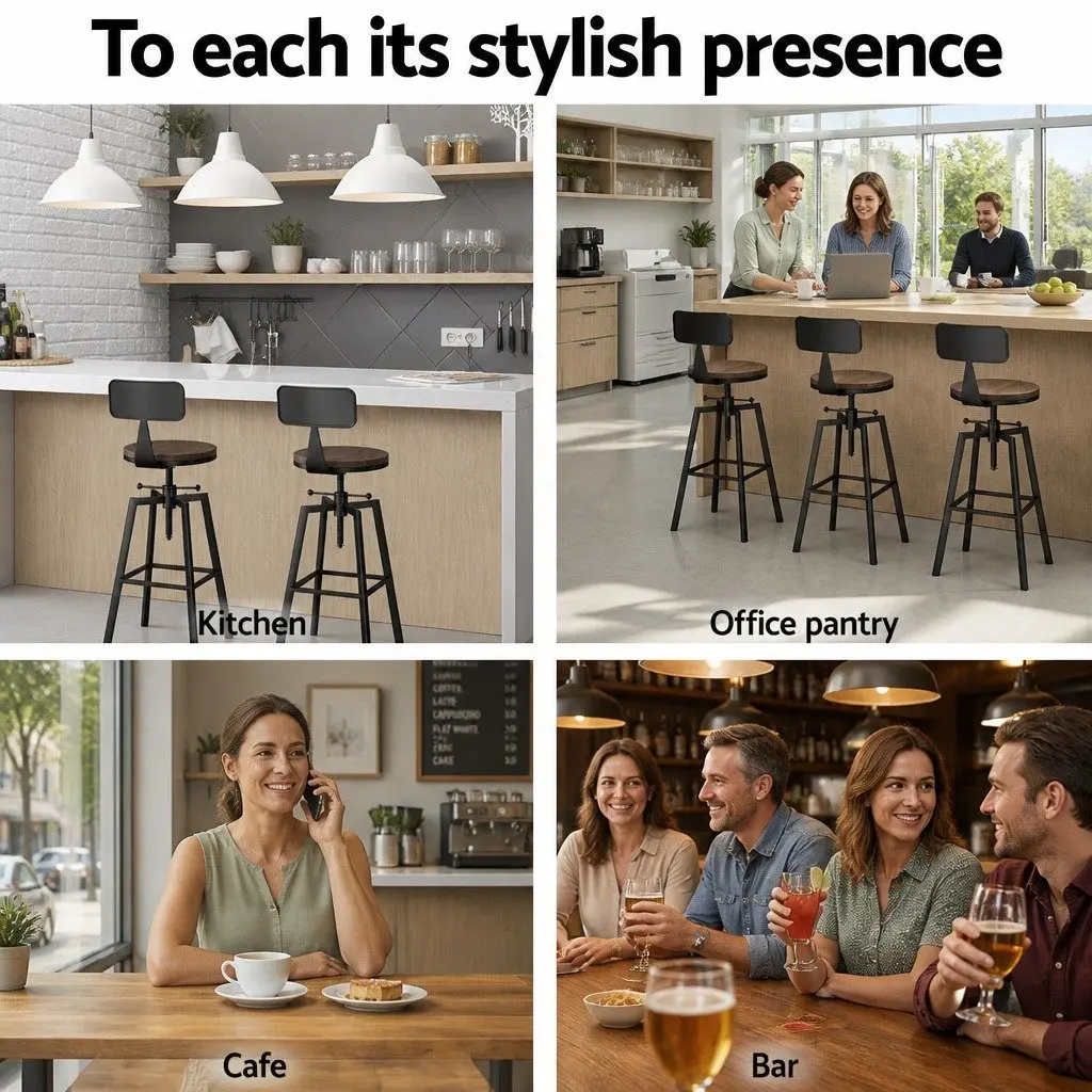 Adjustable Bar Stools with Swivel Seats