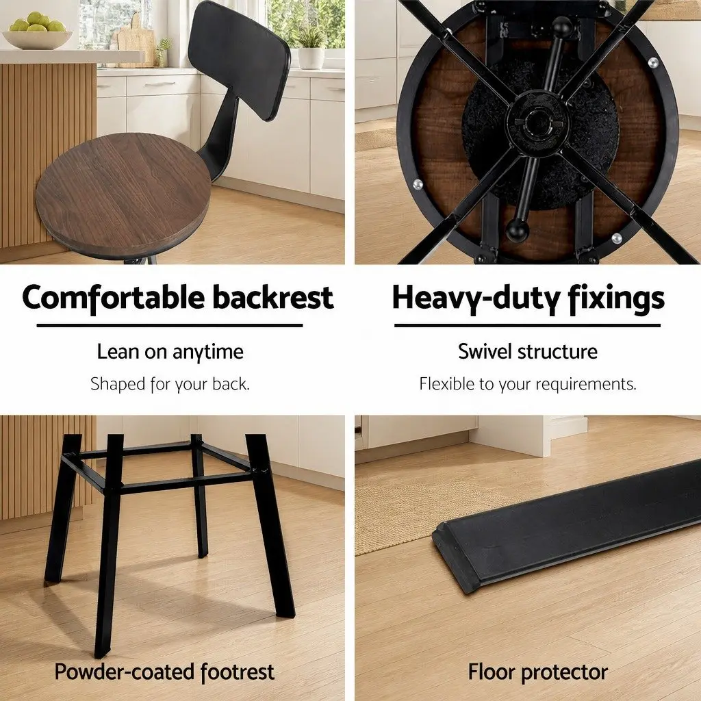 Bar Stool with Adjustable Height and Swivel Seat