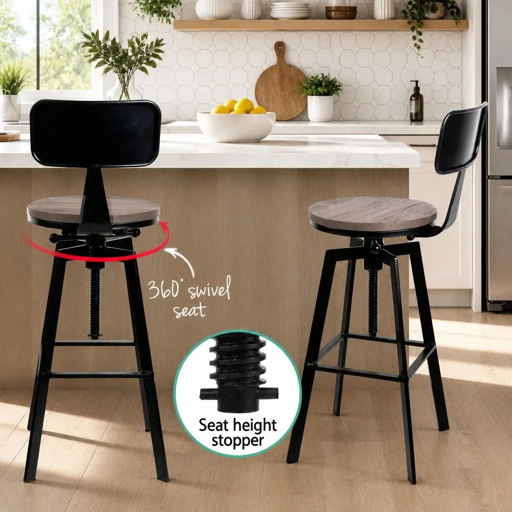 Bar Stool with Adjustable Height and Swivel Seat