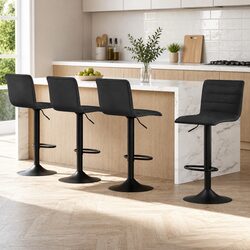 Durable Bar Stools Set of 4 with Gas Lift and Swivel