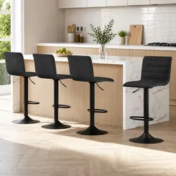 Durable Bar Stools Set of 4 with Gas Lift and Swivel