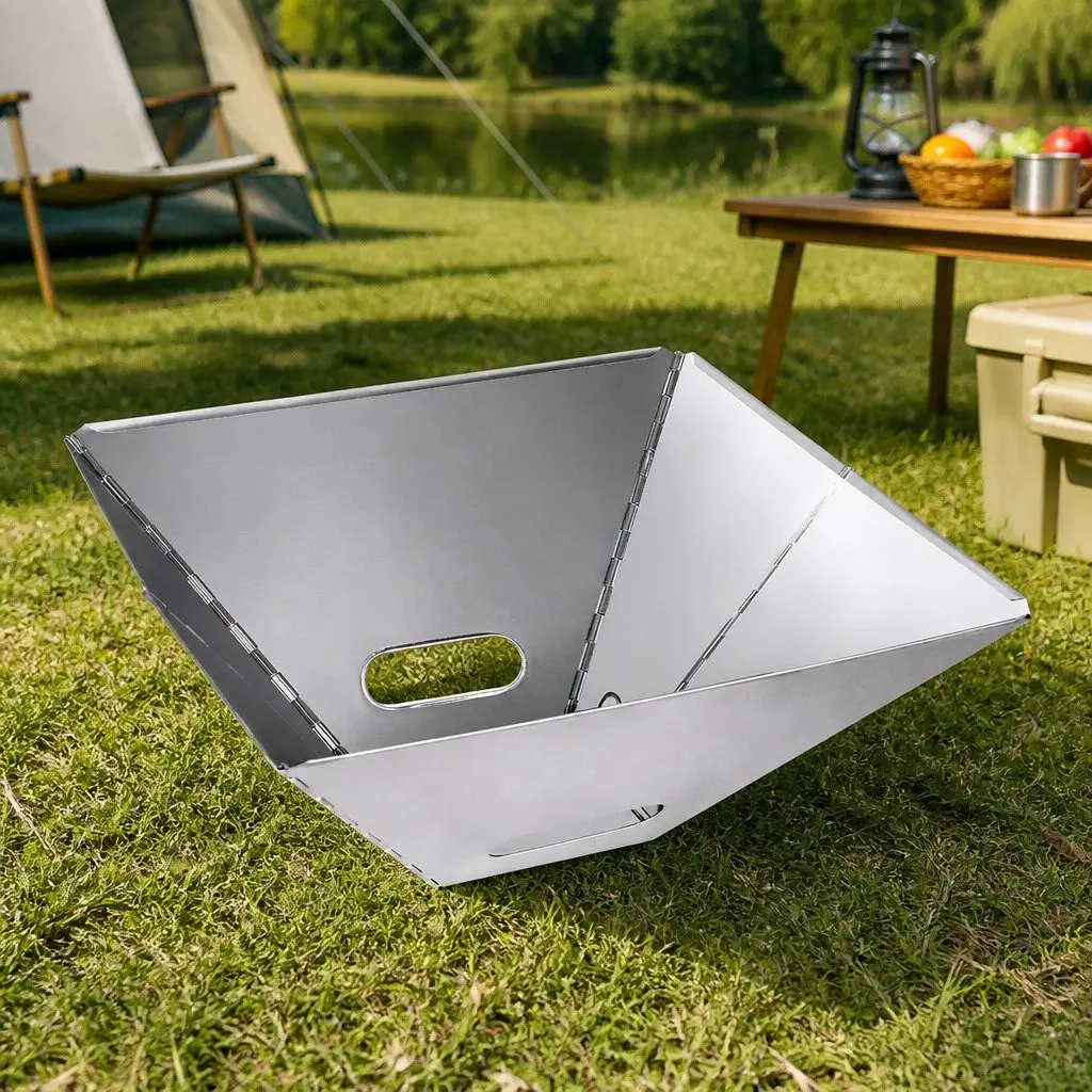 Folding BBQ Grill Steel 38.5cm x 26.5cm x 39.5cm Silver
