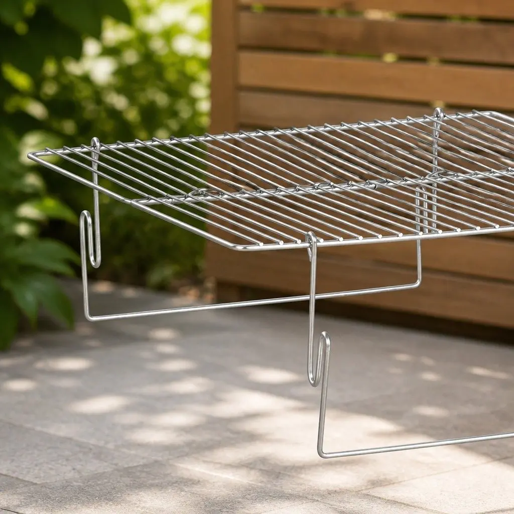Folding BBQ Grill Steel 38.5cm x 26.5cm x 39.5cm Silver