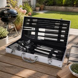 Durable 10Pc BBQ Tool Set in Aluminium Case