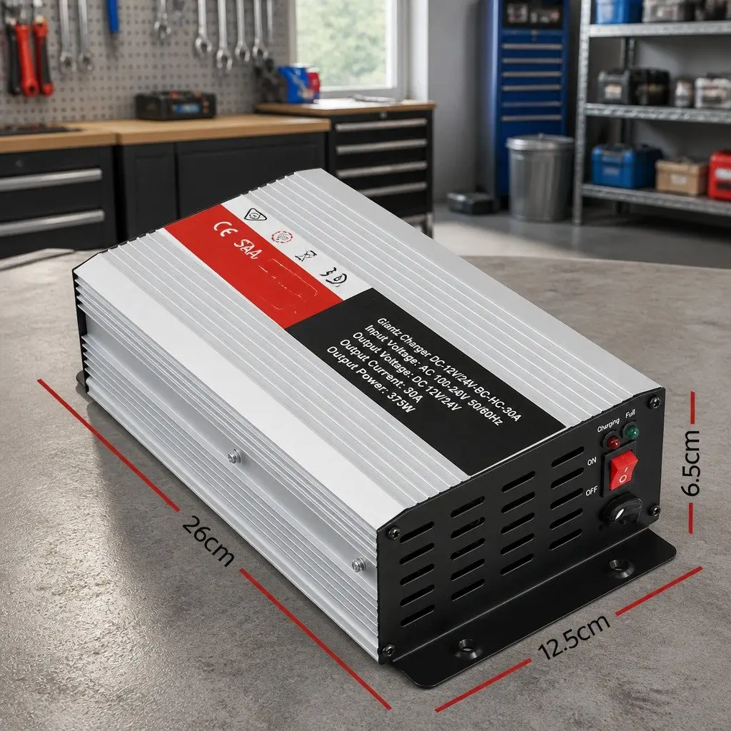 12V 30A Car Battery Charger Portable Auto Caravan Boat ATV 4WD Pulse Width