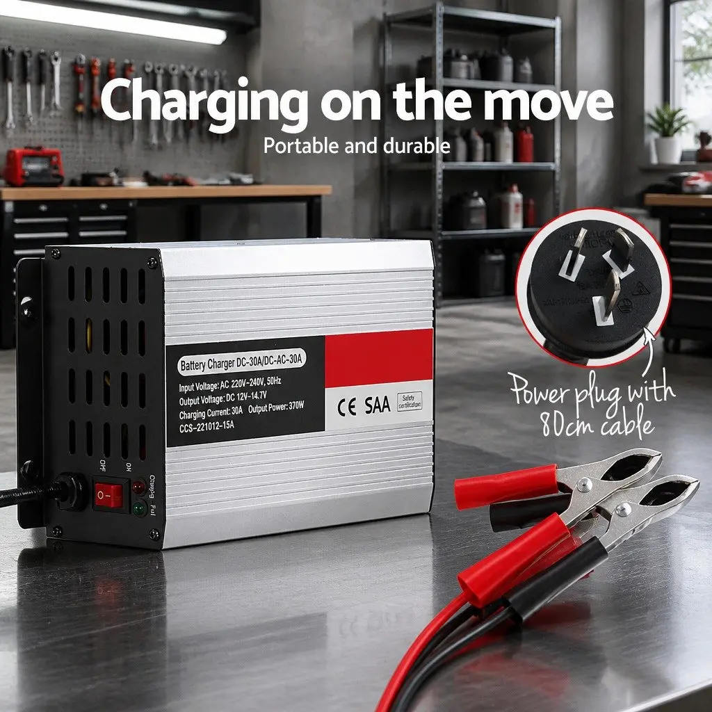 12V 30A Car Battery Charger Portable Auto Caravan Boat ATV 4WD Pulse Width