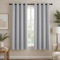 Premium Grey Blockout Curtains 132x160cm with Eyelets
