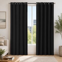 Premium Blackout Eyelet Curtains 180x213cm - 2 Panels