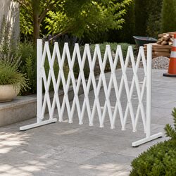 Robust Expandable Barrier Gate - White Aluminum 330cm
