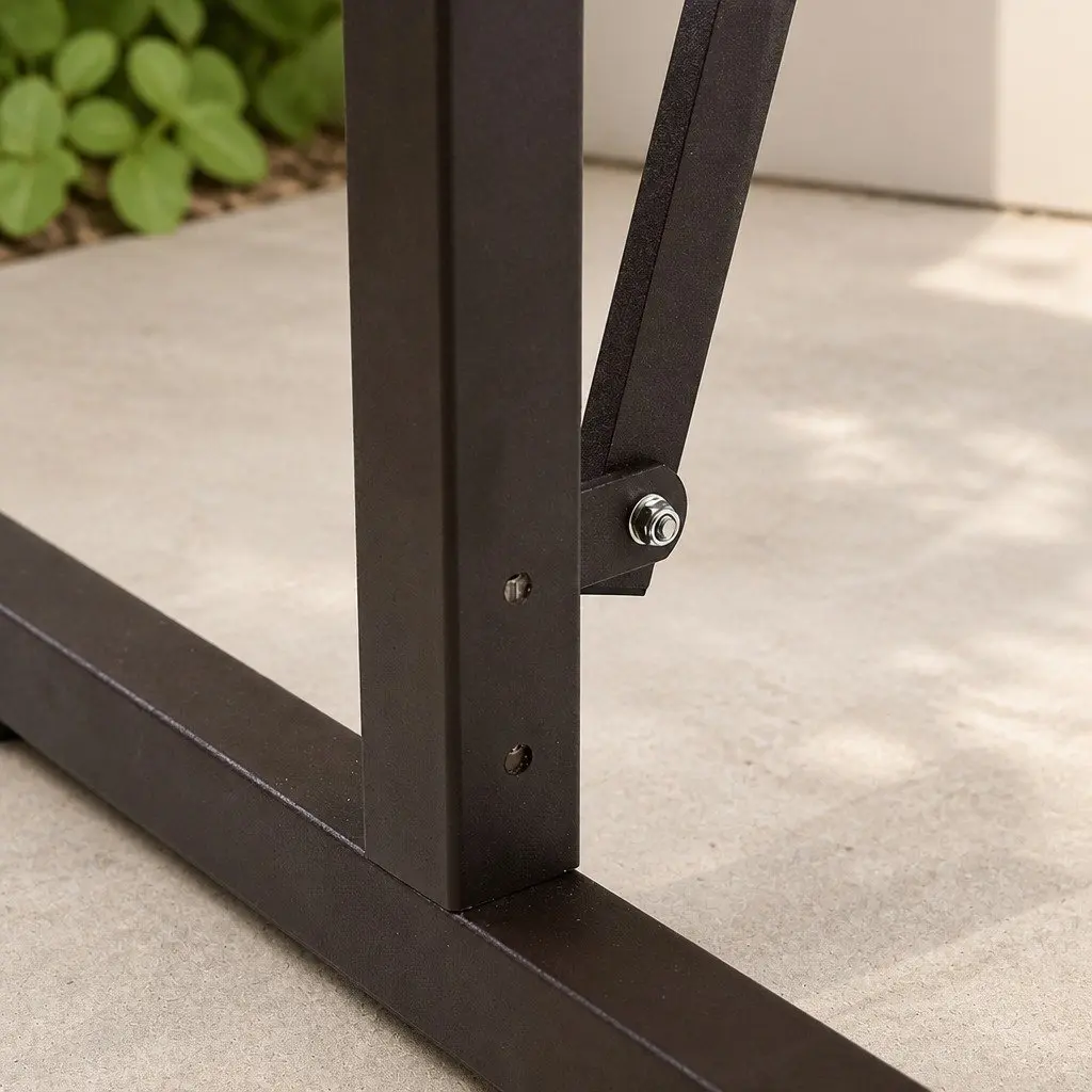 Expandable Barrier Gate Accordion Style Security Fence Adjustable Foldable Brown