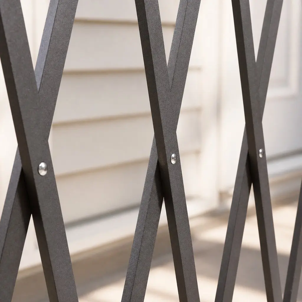 Expandable Barrier Gate Accordion Style Security Fence Adjustable Foldable Brown