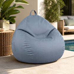 Ergonomic Grey Bean Bag Chair Cover for Indoor & Outdoor