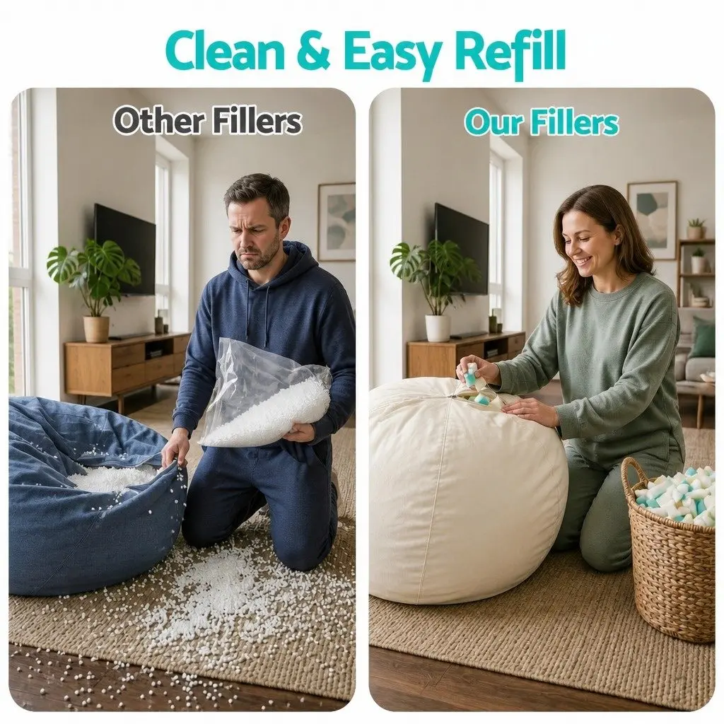 High Density 10lbs Shredded Memory Foam Bean Bag Filler