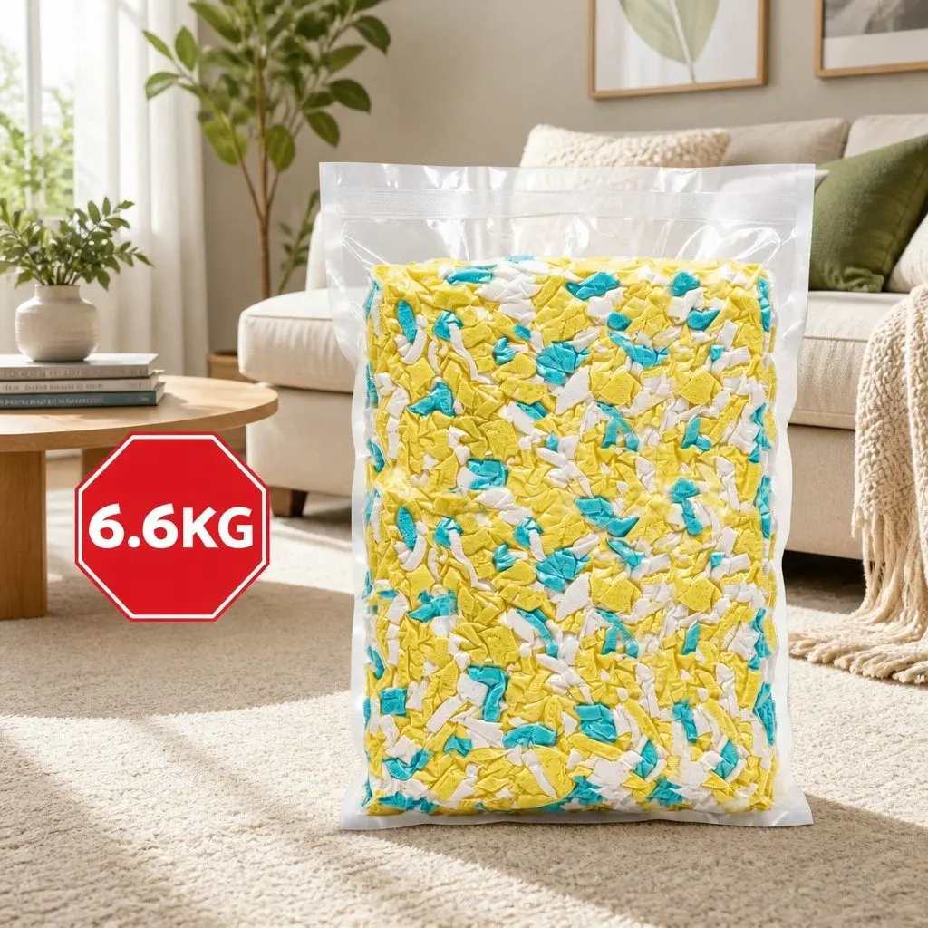 Bean Bag Filler Shredded Memory Foam 15lbs High Density Yellow White Blue
