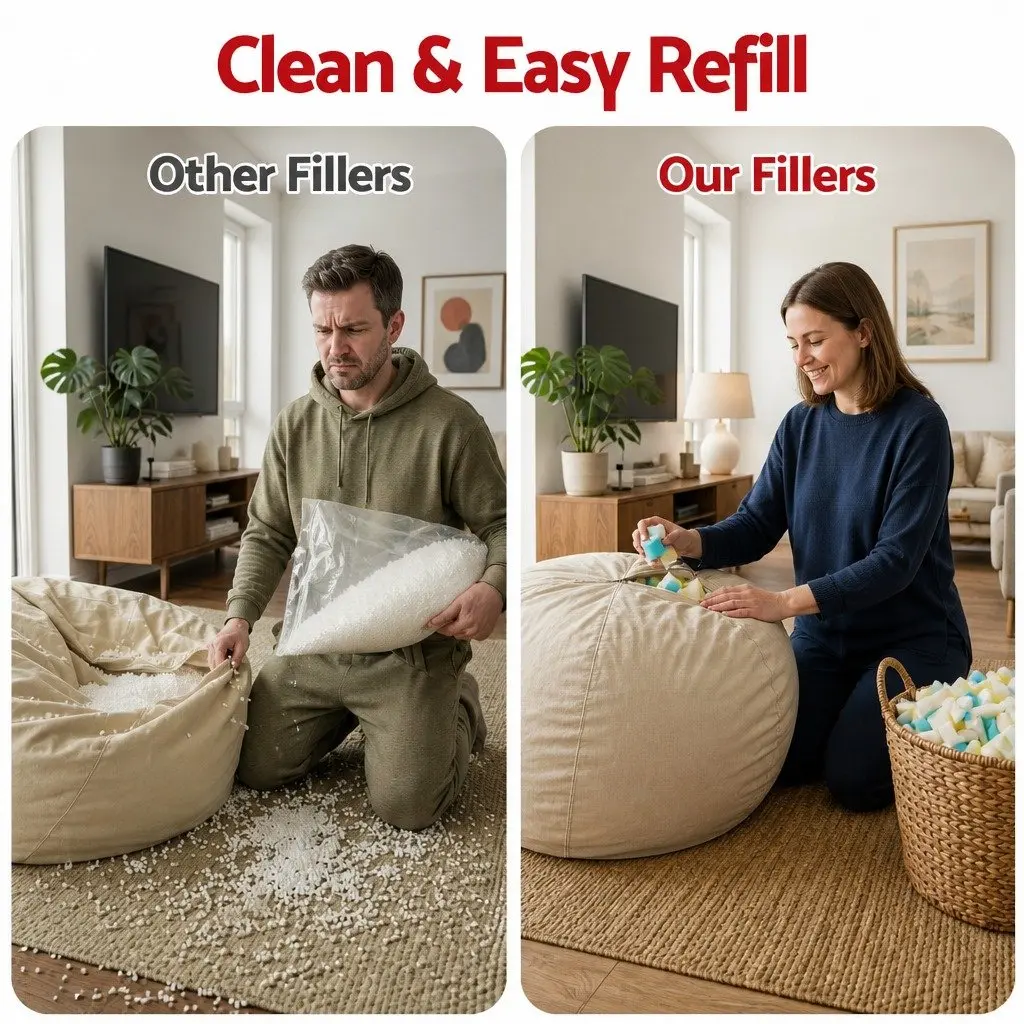 5lbs High Density Shredded Memory Foam Bean Bag Filler