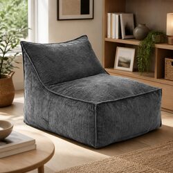 Premium L-Shaped Bean Bag Chair Cover with Soft Foam