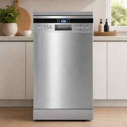 Freestanding Silver Dishwasher with 10 Place Settings