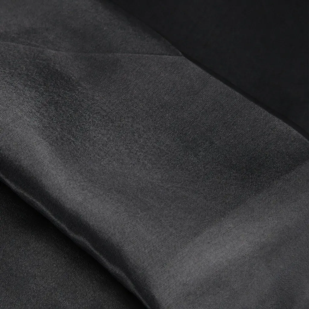Satin Sheets Set Polyester Queen Black Fitted Flat Pillowcase Silky Smooth Lightweight